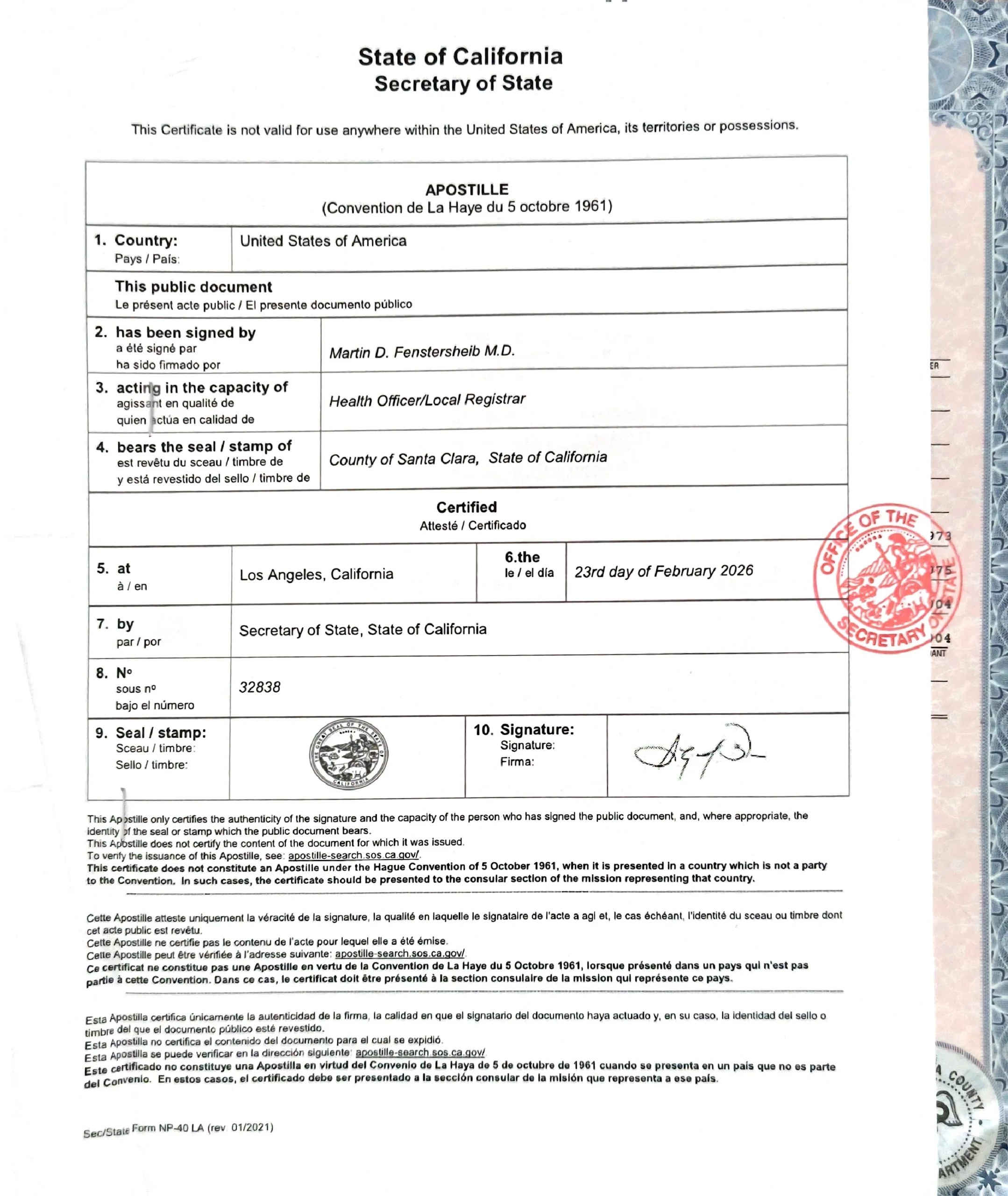 California Apostille