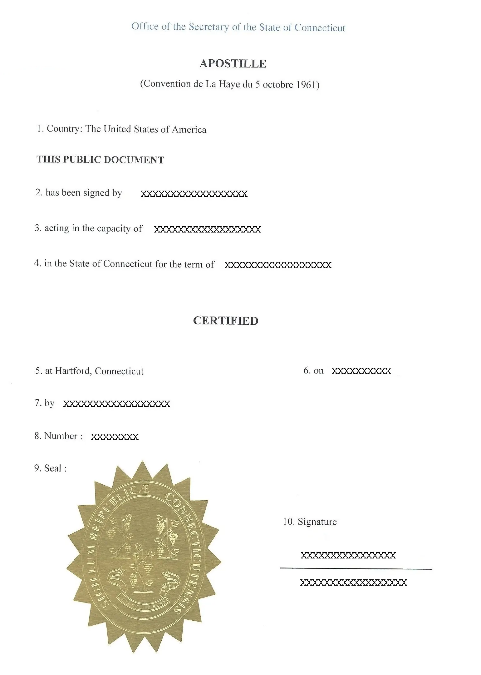 Connecticut Apostille