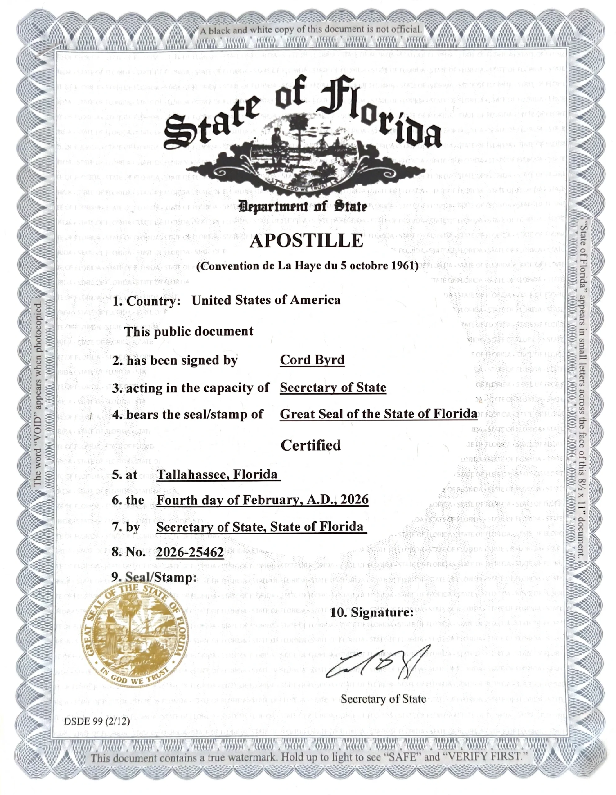Florida Apostille