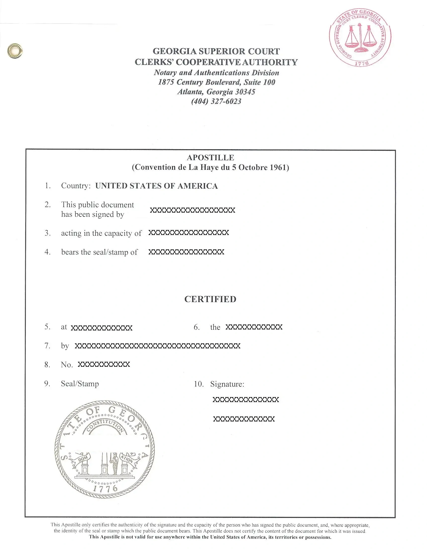Georgia Apostille
