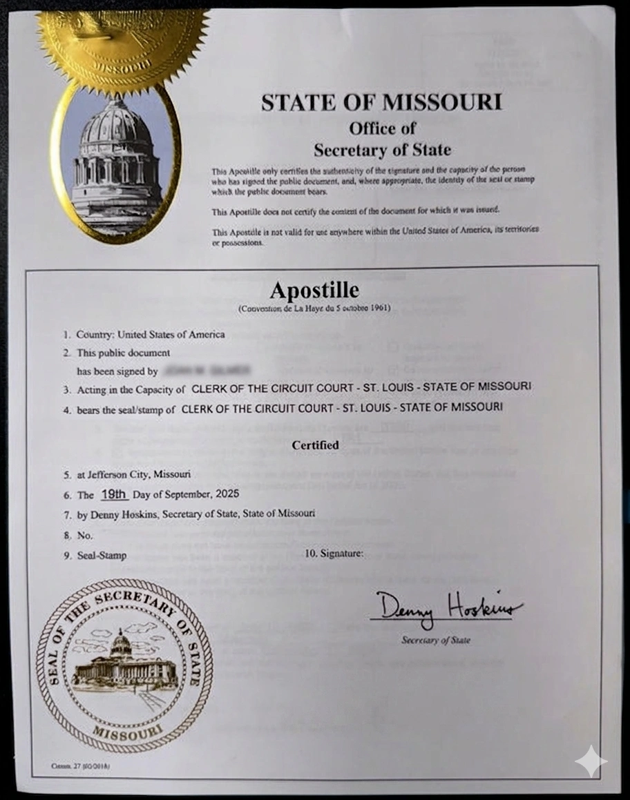 Missouri Apostille