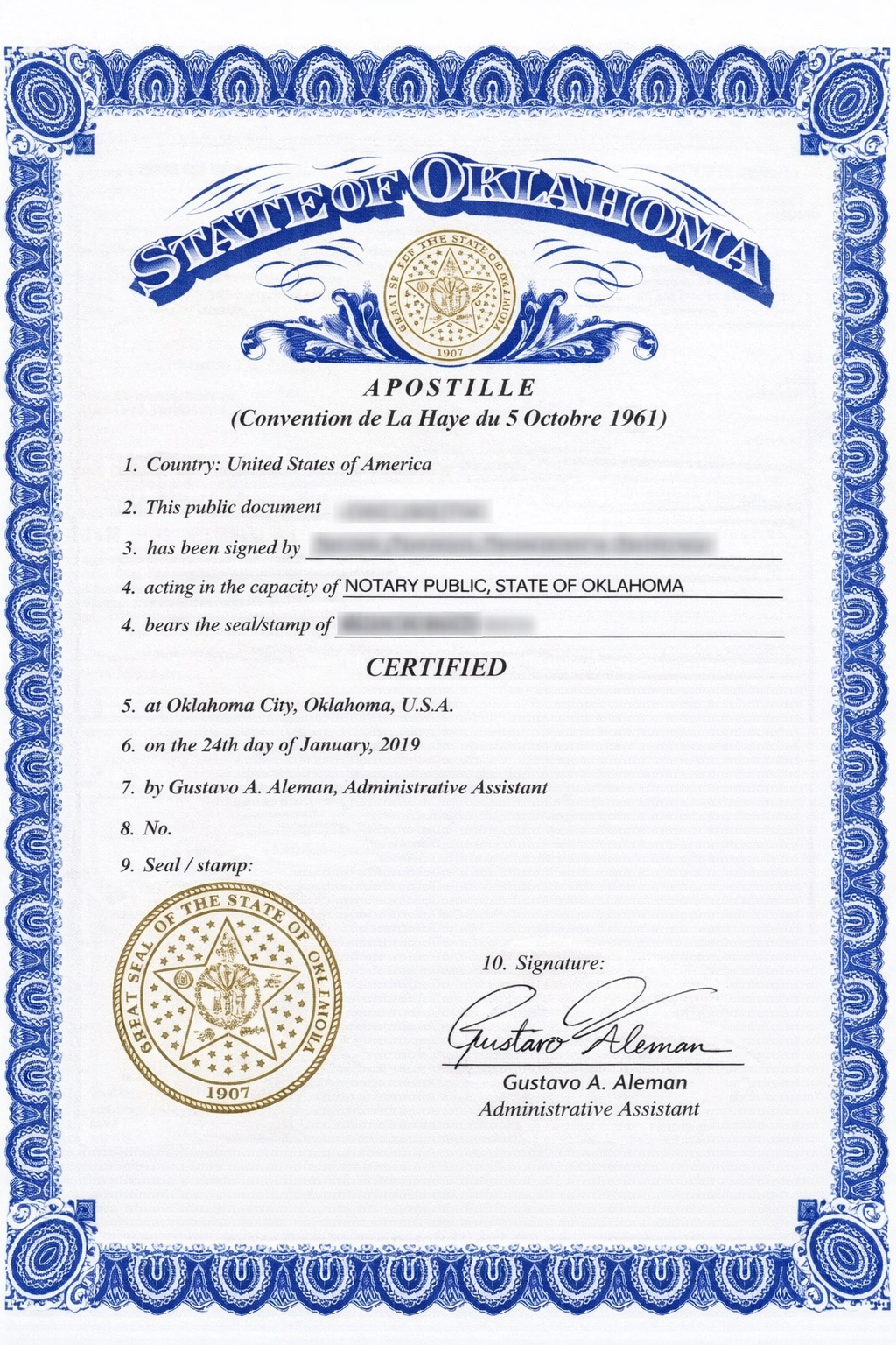Oklahoma Apostille