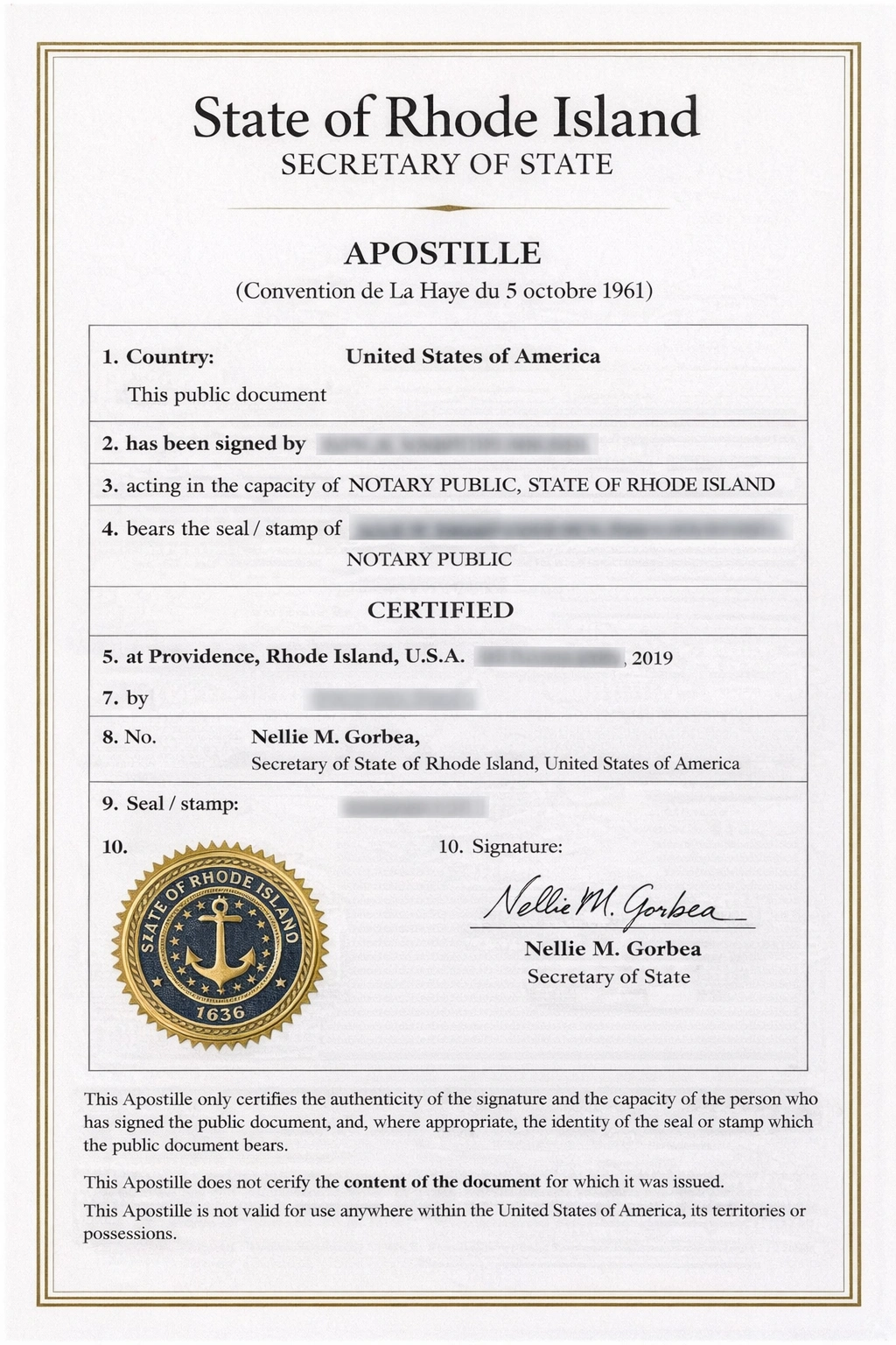 Rhode Island Apostille