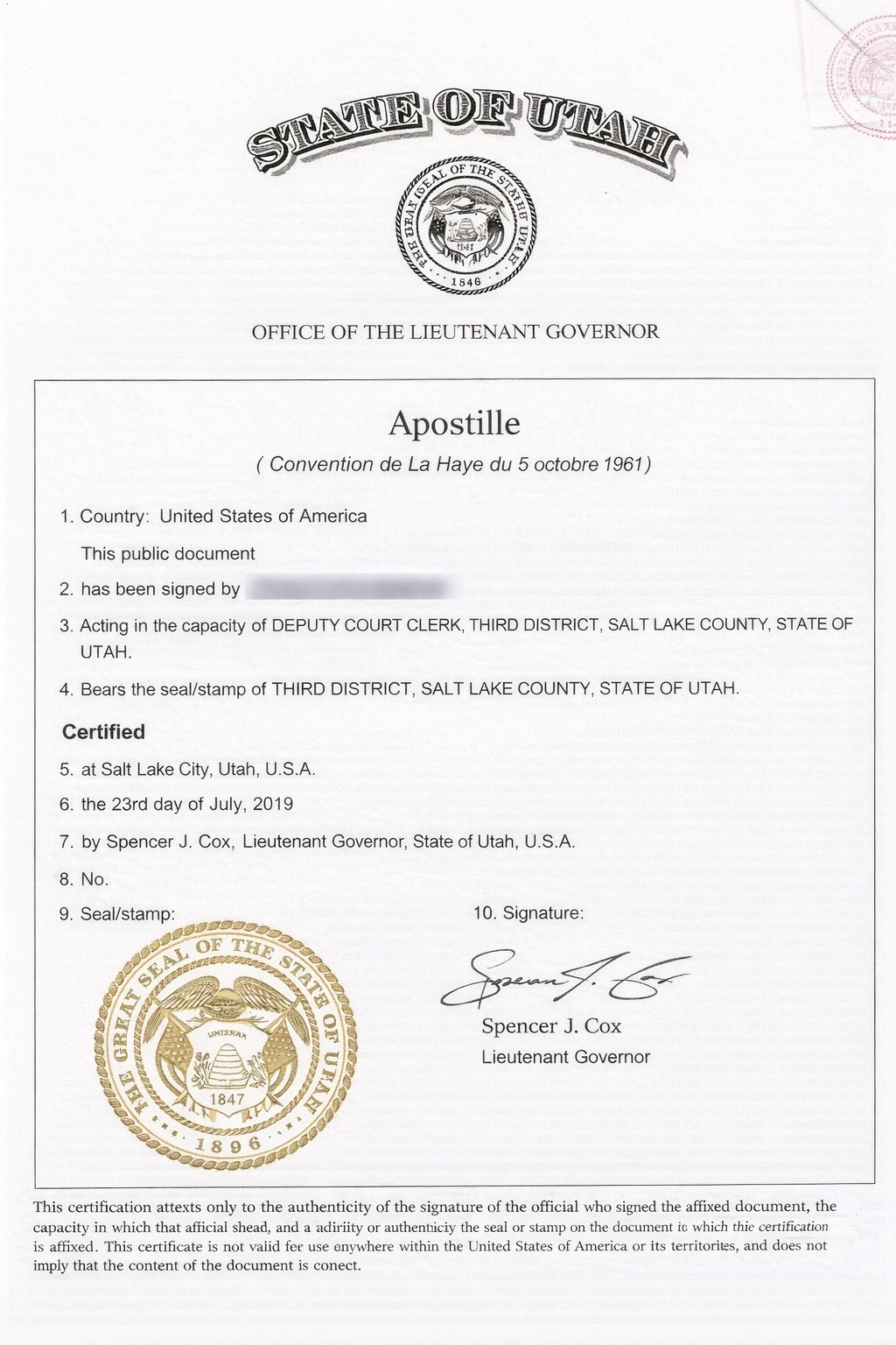 Utah Apostille