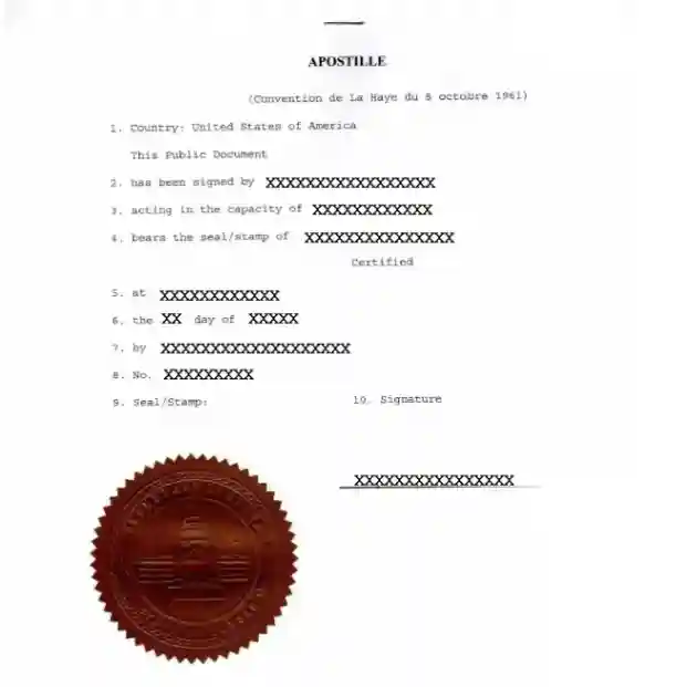 State of Kansas Apostille Sample